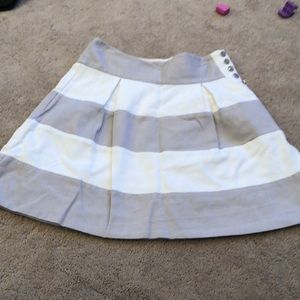 Gray and white Anthropologie a-line skirt